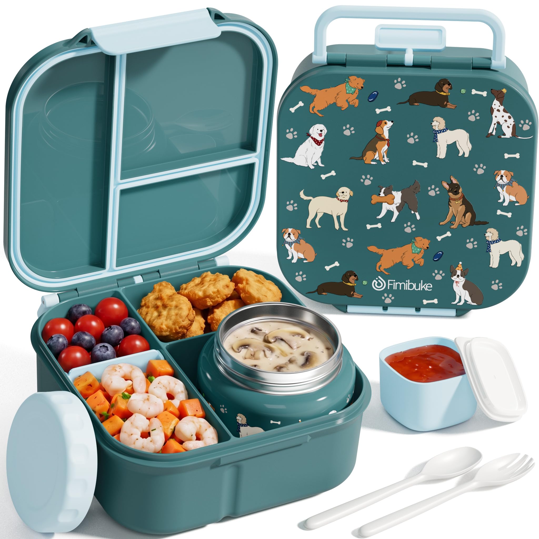Fimibuke 60oz Bento Lunch Box Set with 8.5oz Insulated Food Jar