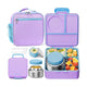 Fimibuke 60oz Kids Bento Lunch Box Set with 8.5oz Thermos & Bag - Rainbow