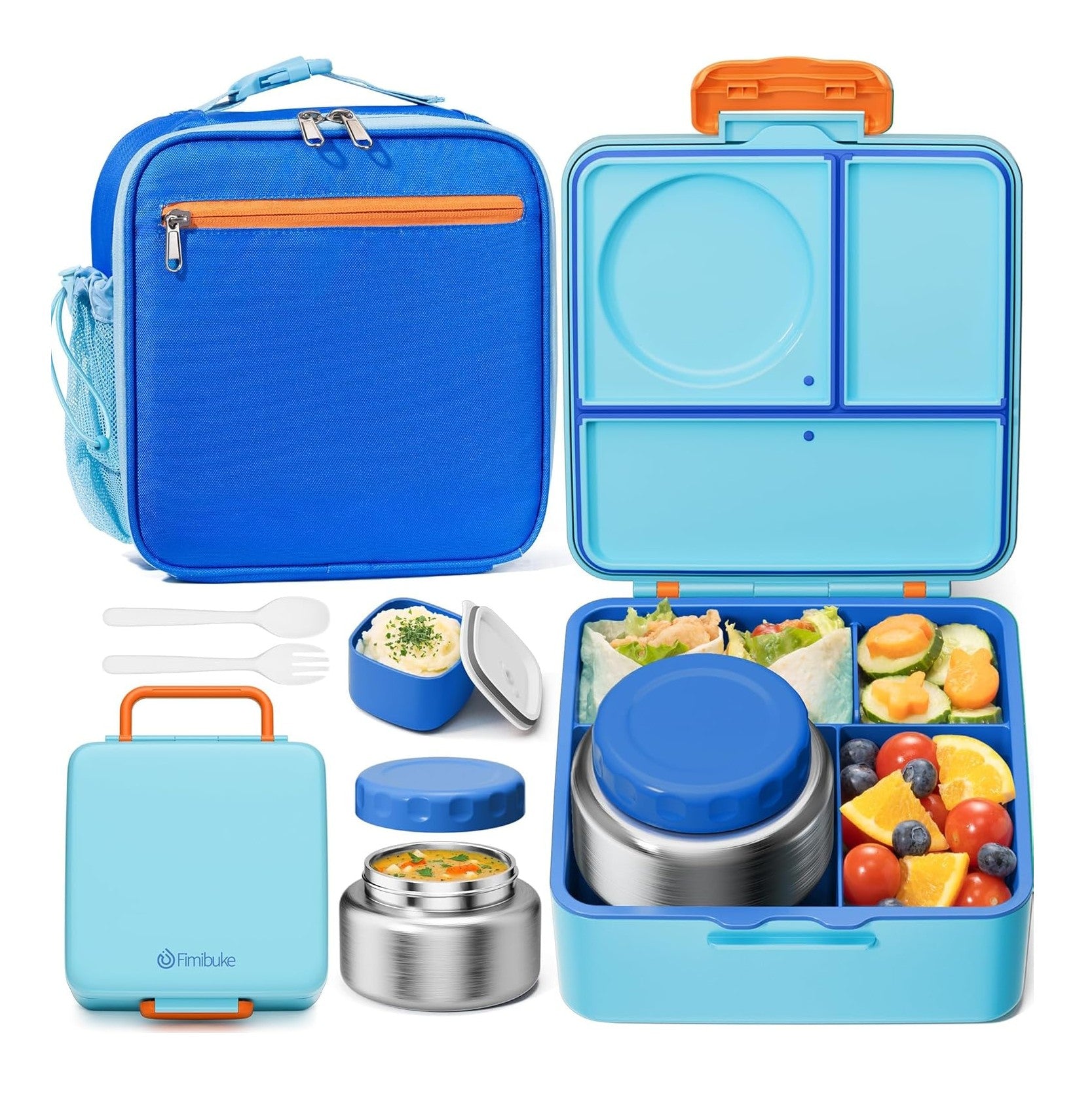 Fimibuke Kids Bento Box Set with 8.5oz Thermos & Insulated Bag