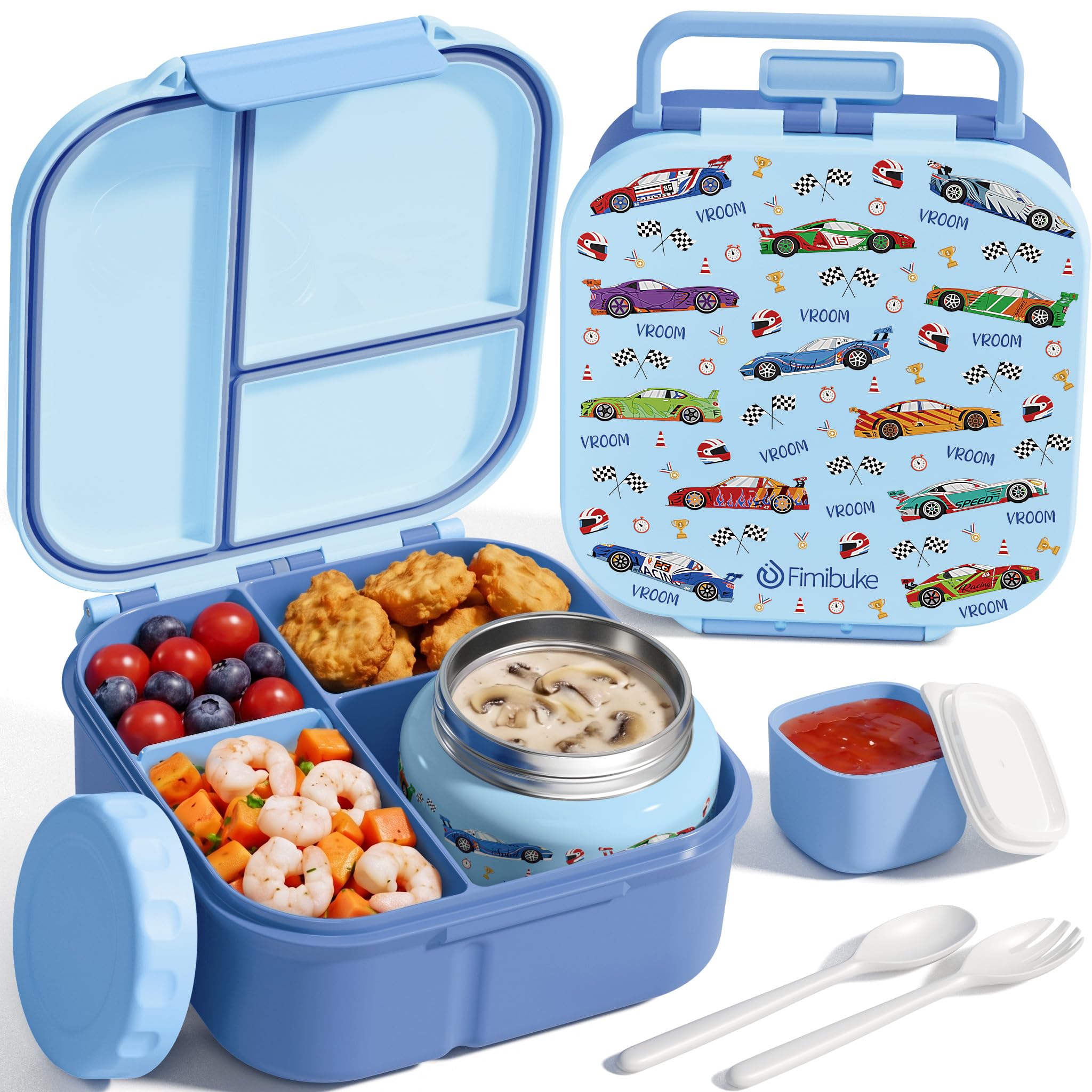 Fimibuke 60oz Bento Lunch Box Set with 8.5oz Insulated Food Jar