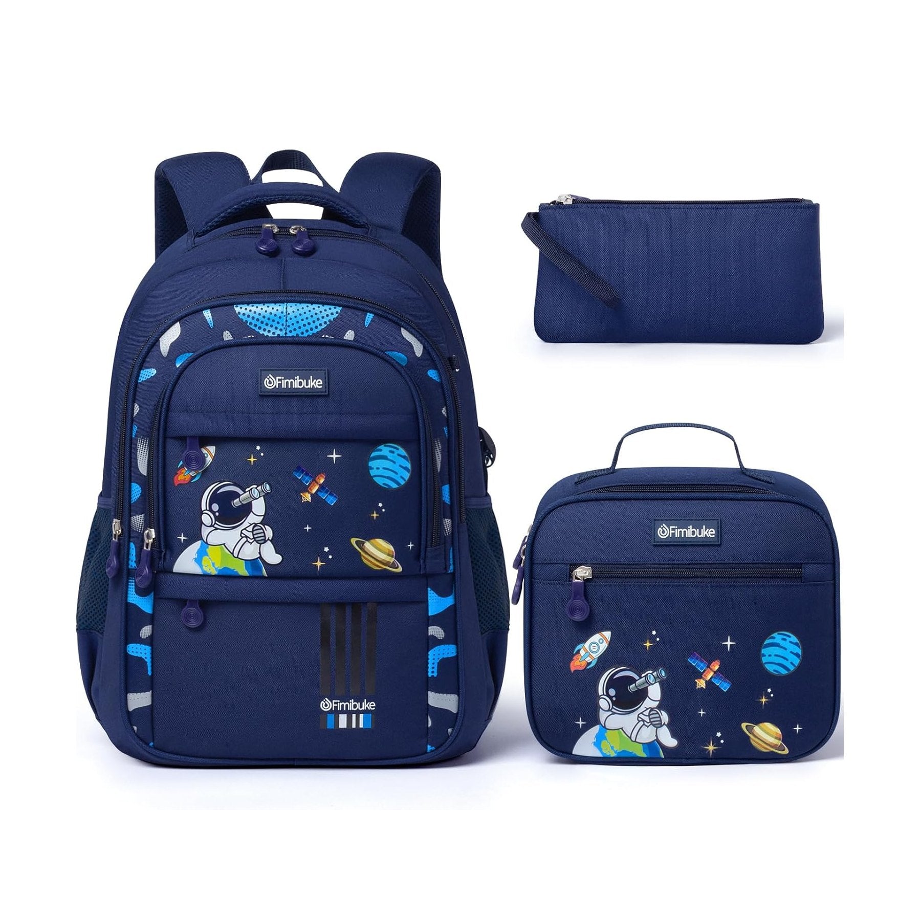 Fimibuke Boys 3-Piece Water-Resistant Backpack Set, Age 5+