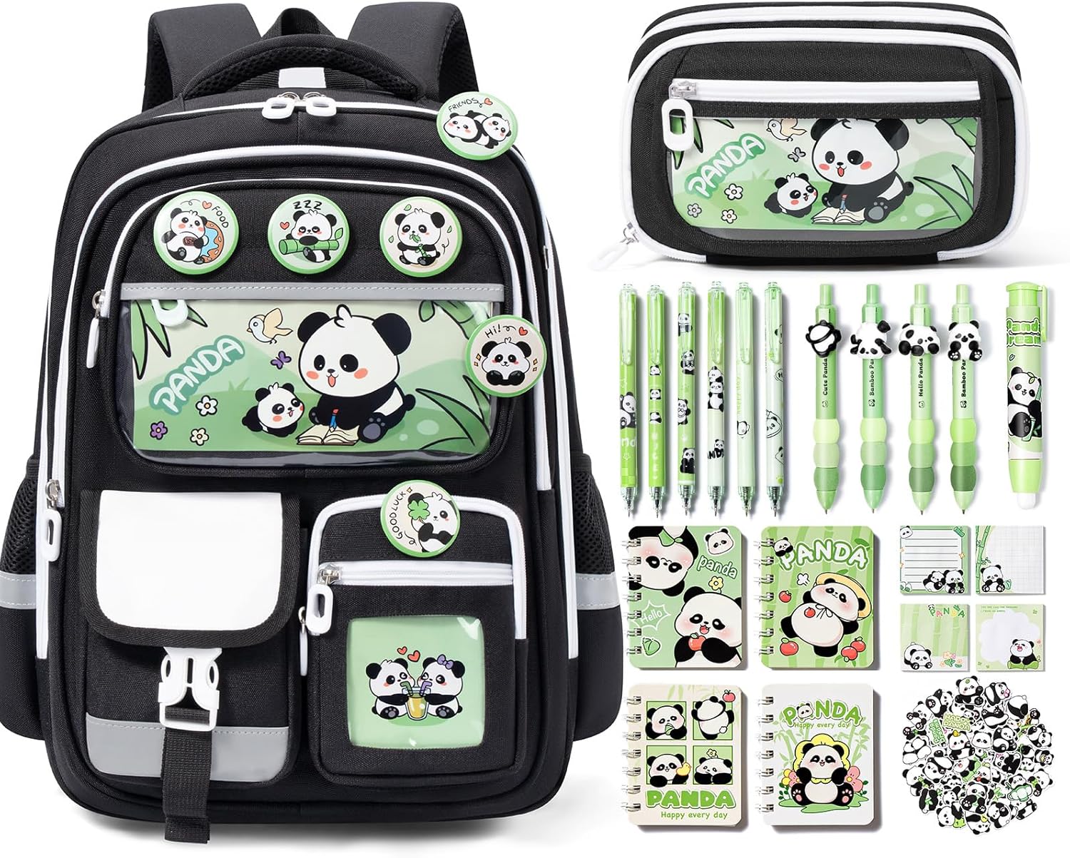 Fimibuke Kids School Backpack & 28PCS Capybara Stationery Set with Pencil Case