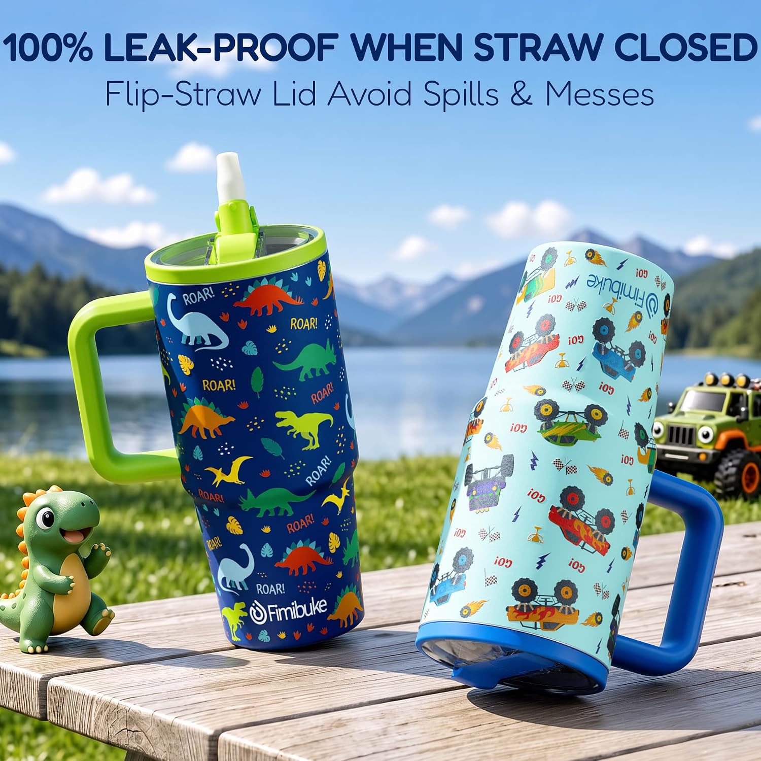 Fimibuke 20oz Insulated Stainless Steel Kids Tumbler with Straw