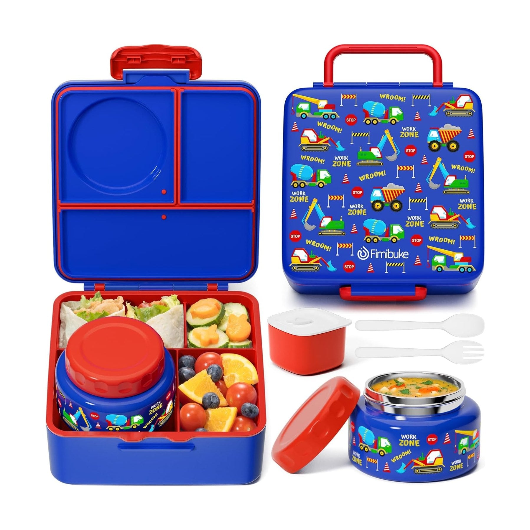 Fimibuke 60oz Bento Box with 8.5oz Thermos & Utensils