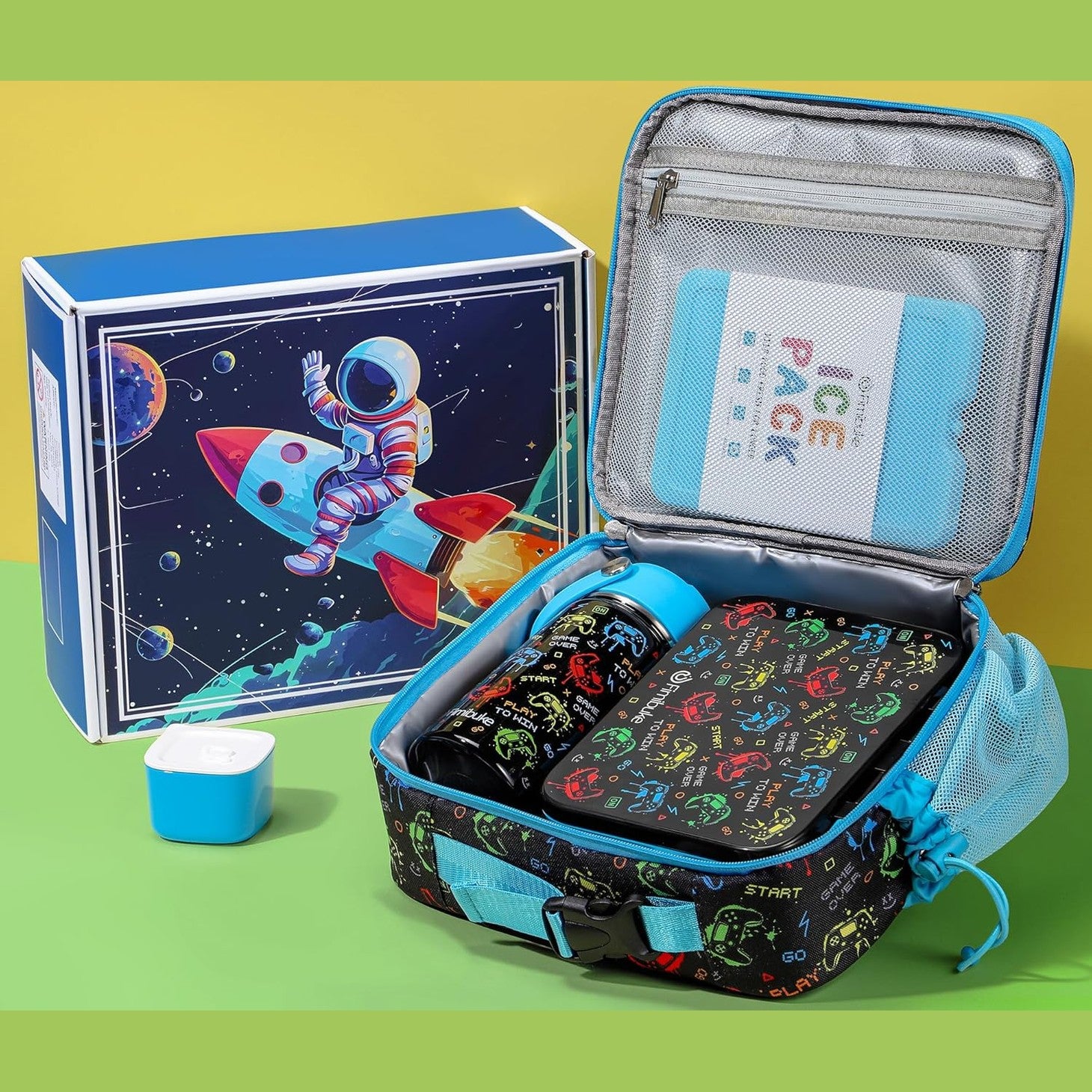 Fimibuke Kids 32oz Bento Set with 14oz Water Bottle & Lunch Bag - Mermaids