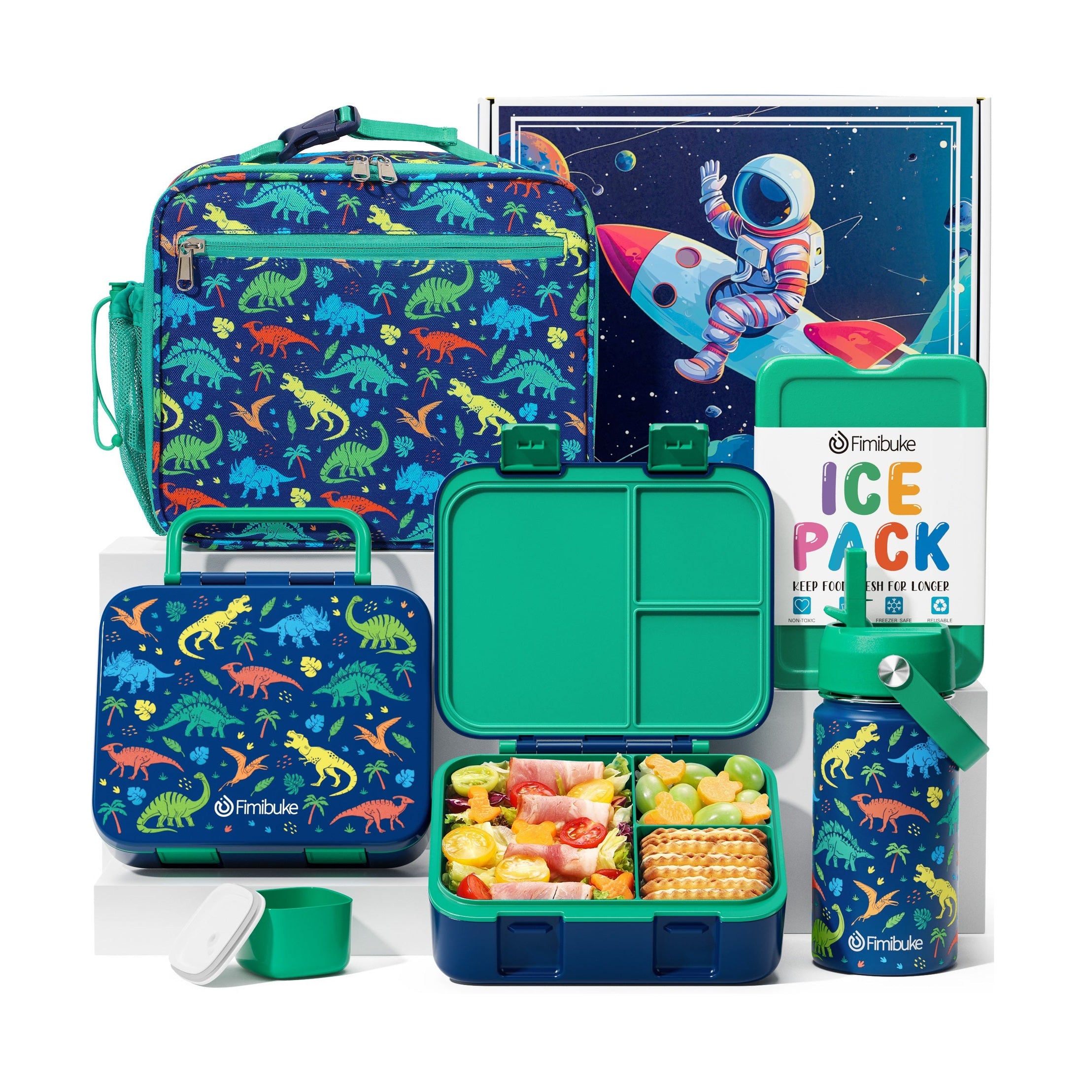 Fimibuke Kids 32oz Bento Set with 14oz Water Bottle & Lunch Bag