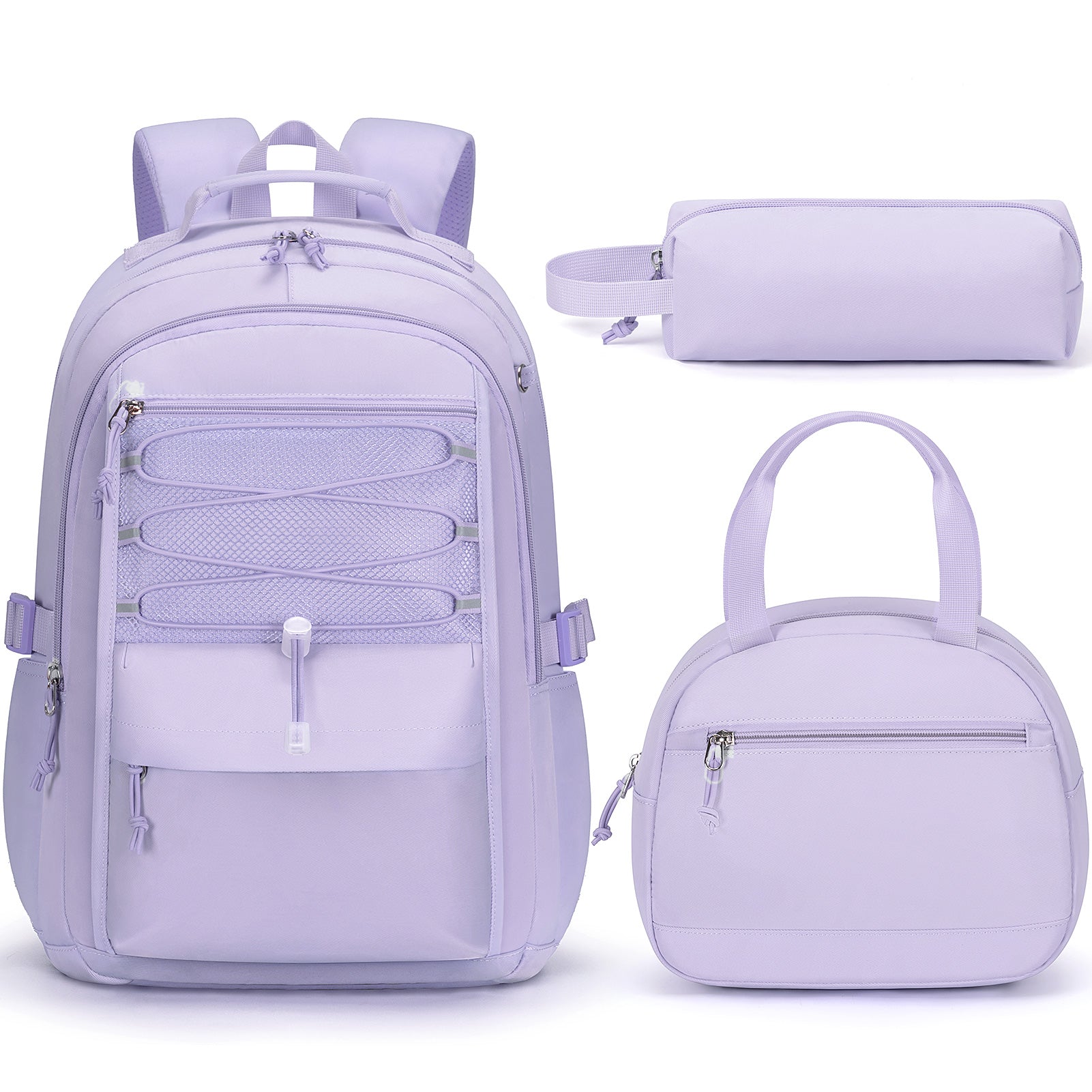 Fimibuke Girls 3PCS Waterproof Backpack Set with Lunch Box & Pencil Case, School Bookbag for Kids & Teens