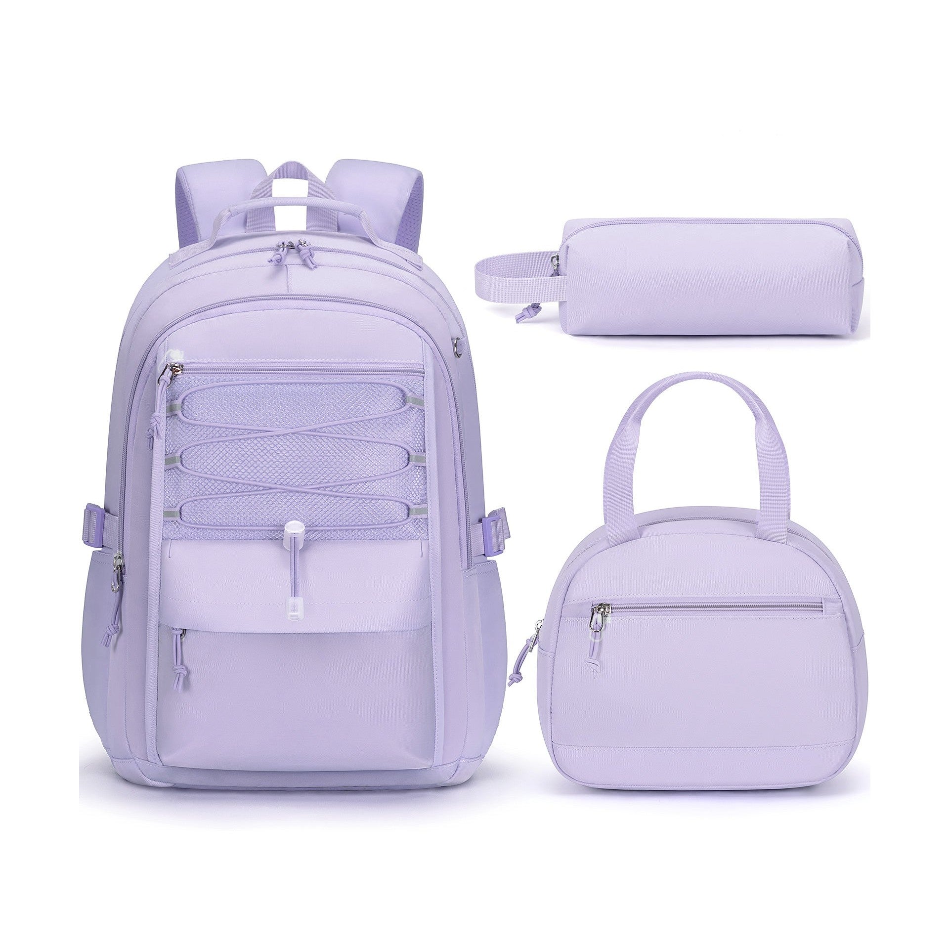 Fimibuke Girls 17-Inch Backpack Set with Lunch Bag & Pencil Case - Purple