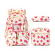 Fimibuke Girls 3-Piece Lightweight Backpack Set with Lunch Bag - Strawberry Beige