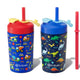 Fimibuke 10oz Insulated Toddler Straw Cups, Spill-Proof 2- or 4-Pack - Coral & Indigo